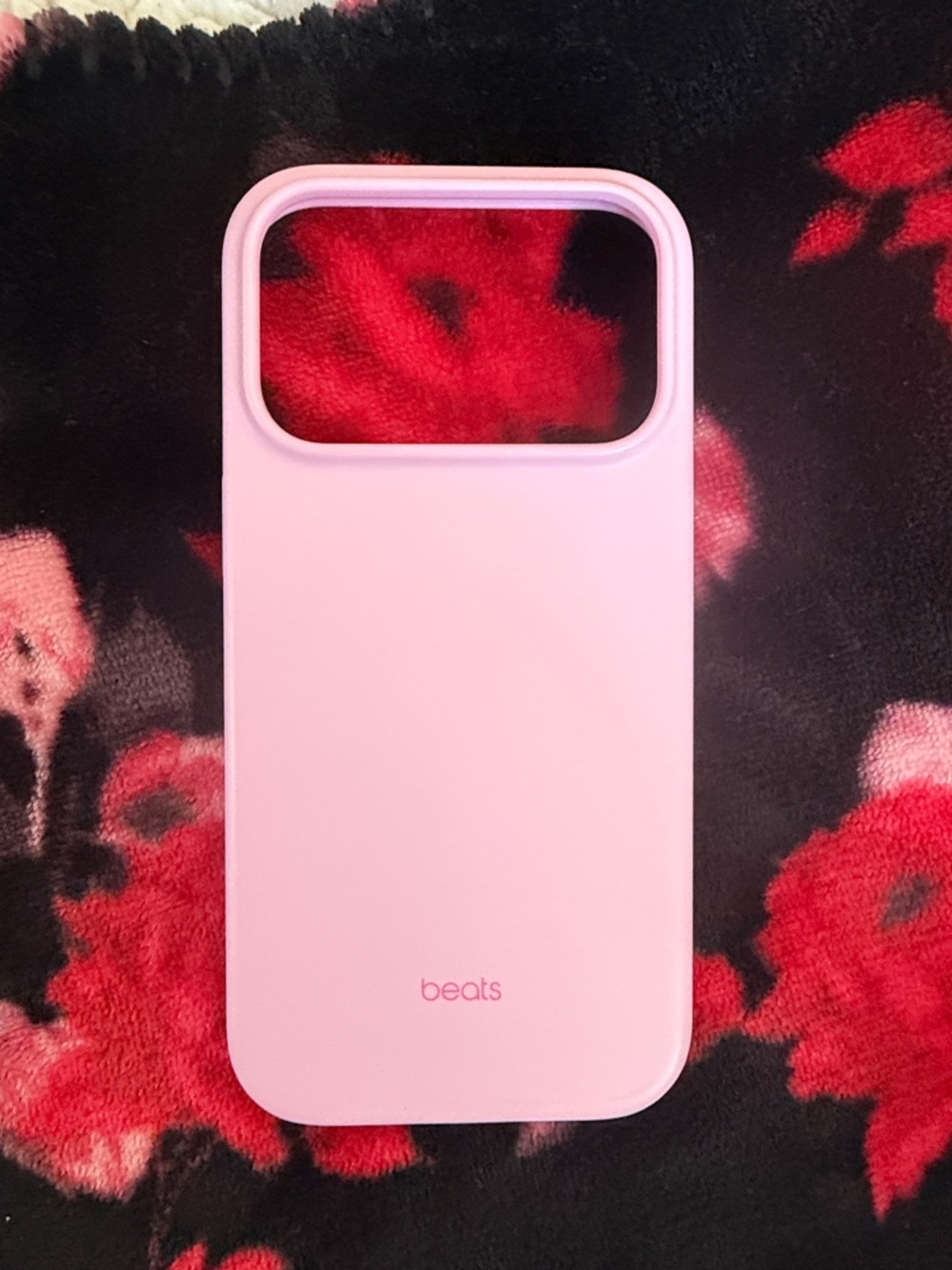 Apple Pink Beats Silicone Phone Case for Large Camera Cutout